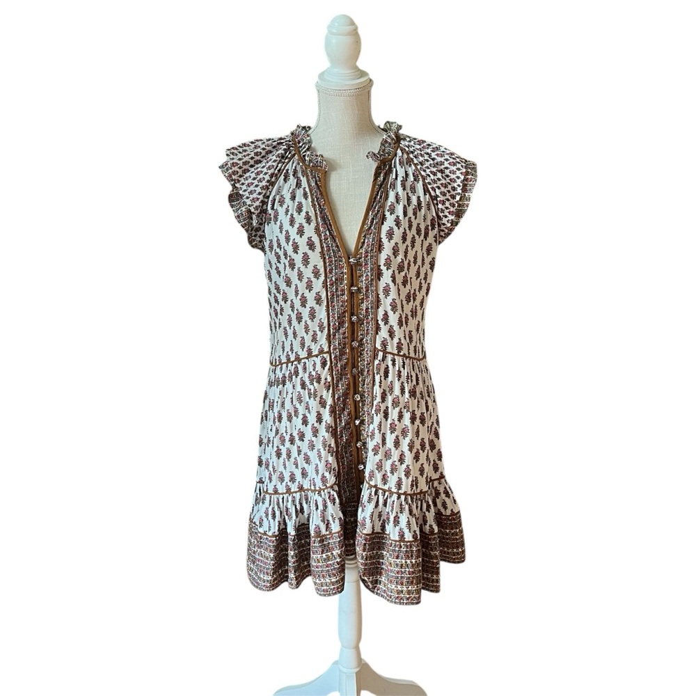 VERONICA BEARD | AMOURA BUTTON-FRONT MINIDRESS Size 14